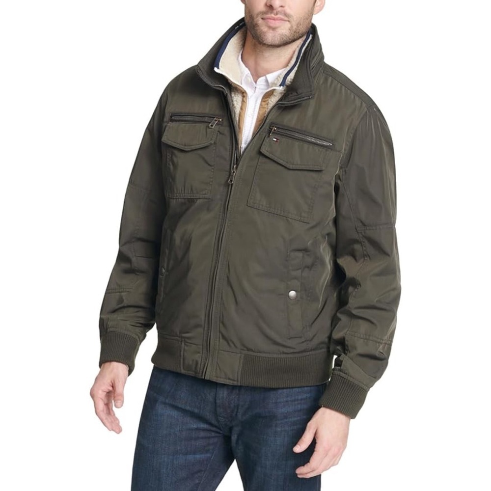 Tommy Hilfiger Quilted Bomber Jacket – Size XL